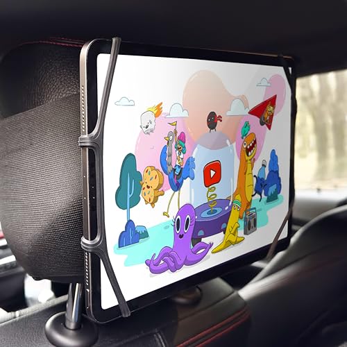 MyGadget Tablet Kopfstützenhalterung fürs Auto - universal nutzbar für Tablets von 7-11 Zoll - Rücksitz Halterung für u.a. iPad I Kindle Fire - Schwarz von MyGadget