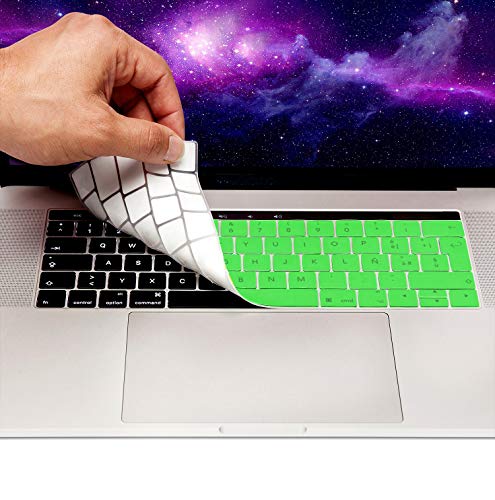 MyGadget Tastaturschutz QWERTY für Apple MacBook Pro 13 & 15 Zoll (ab 2016 bis 2020 - Touchbar) - Folie für Italienische Tastatur - Keyboard Cover - Grün von MyGadget