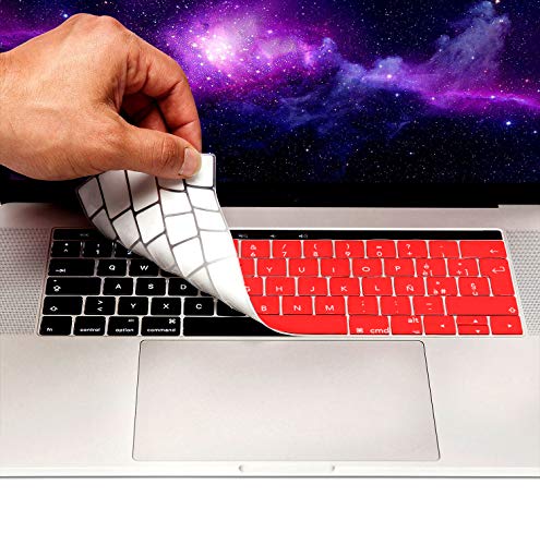 MyGadget Tastaturschutz QWERTY für Apple MacBook Pro 13 & 15 Zoll (ab 2016 bis 2020 - Touchbar) - Folie für Italienische Tastatur - Keyboard Cover - Rot von MyGadget
