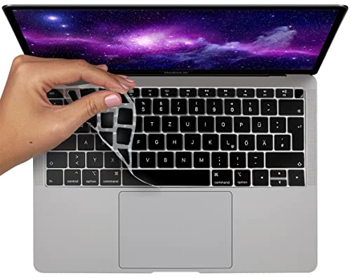 MyGadget Tastaturschutz QWERTZ für Apple MacBook Air 13 Zoll [ 2018-2020] - Folie für deutsche Tastatur - Keyboard Cover - Schwarz von MyGadget