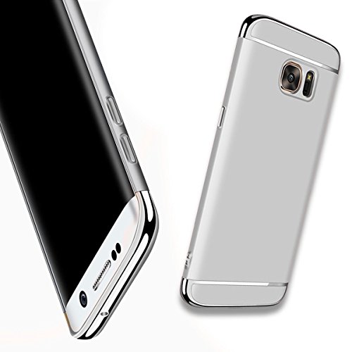 MyGadz Samsung Galaxy S7 Hülle, 3 in 1 Full Cover Case 360 Komplett Schutzhülle mit Kameraschutz Schale Für Samsung Galaxy S7 in Silber, Handyhülle 5,1 Zoll von MyGadz