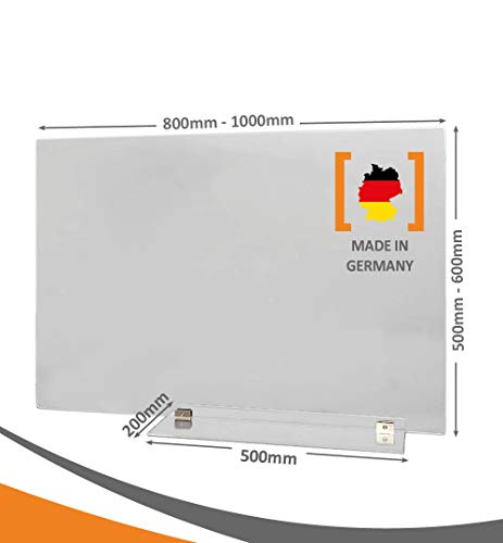 MyMaxxi | Spuckschutz Trennwand Acrylglas 5mm standfest glasklar Schreibtisch 90x60 cm | transparenter Tisch Aufsteller | 5mm dick | Selbststehend | Hygieneschutzwand von MyMaxxi