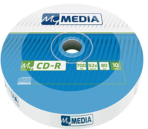 MyMedia CD-R 700 MB, 10er Pack Spindel, Rohlinge Printable, 52-fache Brenngeschwindigkeit Mit Langer Lebensdauer, Leere CDs Beschreibbar, Audio Rohling, Bedruckbar MyMedia CD-R 700 MB, 10er Pack Spindel, Rohlinge Printable, 52-fache Brenngeschwindigkeit Mit Langer Lebensdauer, Leere CDs Beschreibbar, Audio Rohling, Bedruckbar von MyMedia