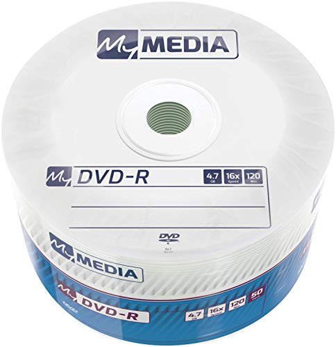 MyMedia DVD‑R 16x 4.7GB, 50er Pack Spindel, DVD Rohlinge beschreibbar, 16-fache Brenngeschwindigkeit & Lange Lebensdauer, DVD-R rewritable, DVD leer, Leere DVD MyMedia DVD‑R 16x 4.7GB, 50er Pack Spindel, DVD Rohlinge beschreibbar, 16-fache Brenngeschwindigkeit & Lange Lebensdauer, DVD-R rewritable, DVD leer, Leere DVD von MyMedia