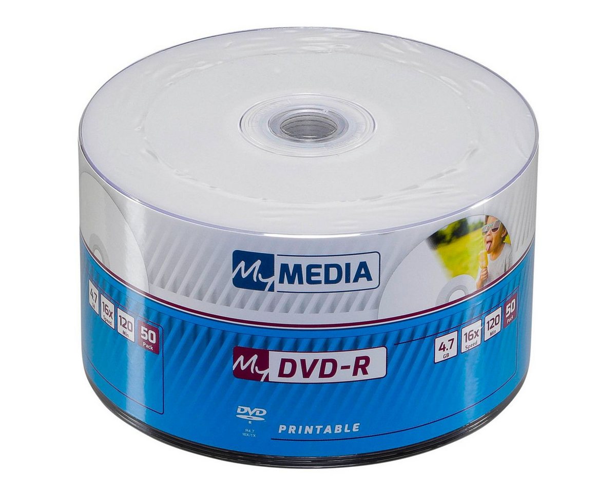 MyMedia DVD-Rohling 1x50 DVD-R 4,7GB 16x Speed Printable Wrap MyMedia DVD-Rohling 1x50 DVD-R 4,7GB 16x Speed Printable Wrap von MyMedia