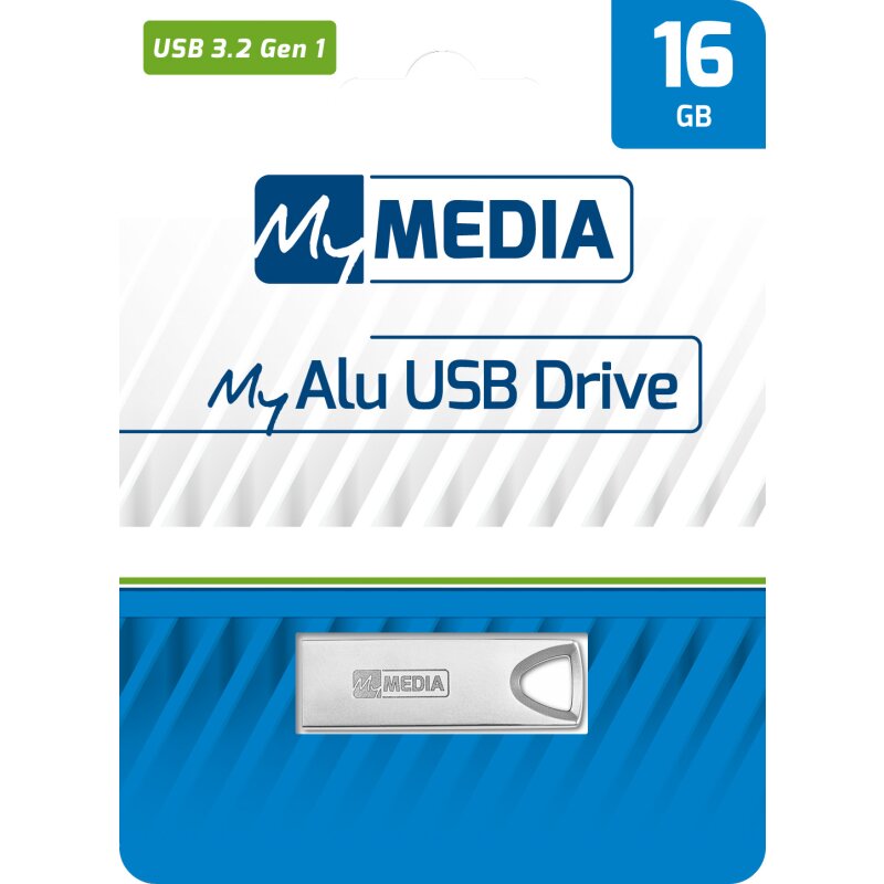 MyMedia USB 3.2 Stick 16GB, Typ-A, My Alu, silber von MyMedia
