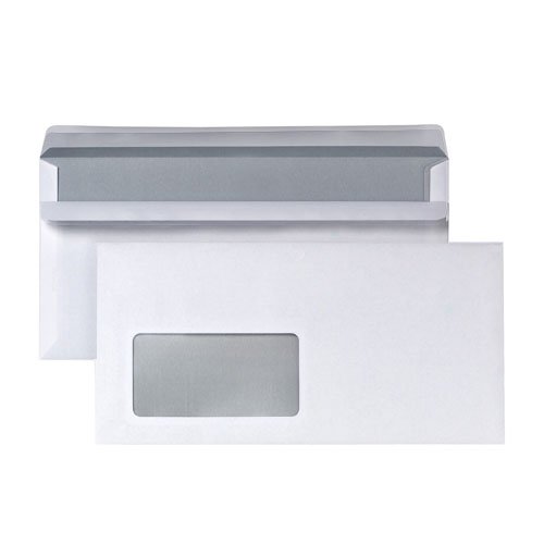 500x Briefumschlag DIN lang selbstklebend weiß Briefumschläge mit Fenster 110x220mm von MyPack