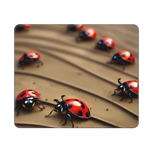 Art Ladybug Tracks Print Computer Mousepad, Gaming Mousepad, Rechteckige Maus, Mauspad für Desktop-Laptop, 25 * 30 cm Art Ladybug Tracks Print Computer Mousepad, Gaming Mousepad, Rechteckige Maus, Mauspad für Desktop-Laptop, 25 * 30 cm von MyPiky