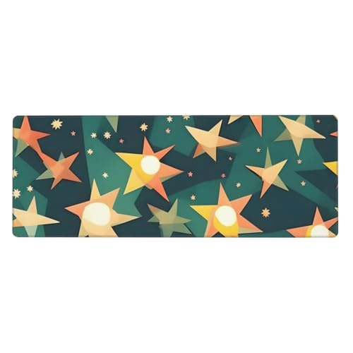 Atomic Stars Retro-Muster-Druck, erweitertes Gaming-Mauspad, großes Mauspad, Tastatur-Pad, Schreibtischunterlage, 80 x 30 cm, XL Atomic Stars Retro-Muster-Druck, erweitertes Gaming-Mauspad, großes Mauspad, Tastatur-Pad, Schreibtischunterlage, 80 x 30 cm, XL von MyPiky