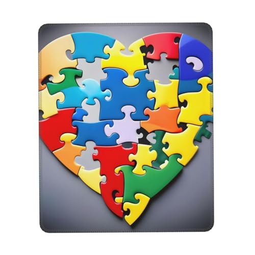 Autismus Bewusstsein Puzzle Stücke Herz Print Mousepad, Gaming Mousepad, Computer Mousepads für Laptop Maus 25 * 30cm Büro 20 * 22cm Autismus Bewusstsein Puzzle Stücke Herz Print Mousepad, Gaming Mousepad, Computer Mousepads für Laptop Maus 25 * 30cm Büro 20 * 22cm von MyPiky