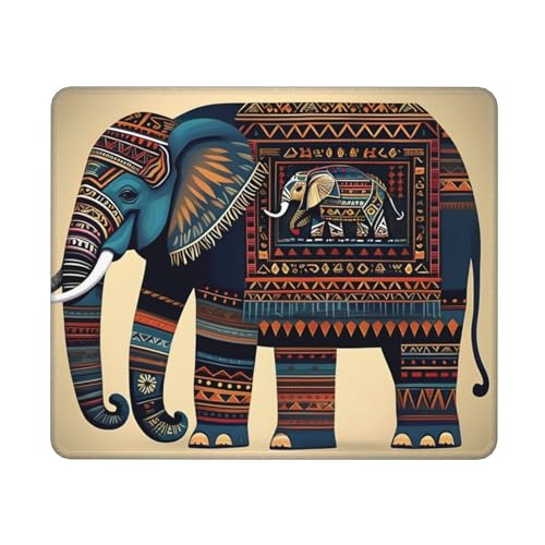 Aztec Elefantendruck Computer-Mauspad Gaming Mauspad Rechteckige Maus Mauspad für Schreibtisch Laptop 25 * 30cm von MyPiky