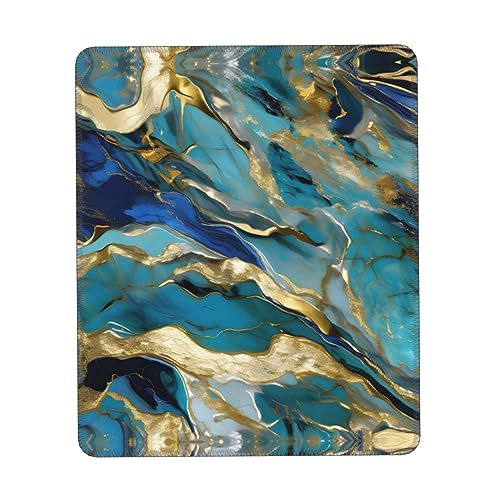 Azurit Teal und Folie Gold Öl Marmor Muster Druck Mousepad, Gaming Mousepad, Computer Mousepads für Laptop Mauspad 25,5 * 30,5 cm Büro 25,9 * 22,5 cm Azurit Teal und Folie Gold Öl Marmor Muster Druck Mousepad, Gaming Mousepad, Computer Mousepads für Laptop Mauspad 25,5 * 30,5 cm Büro 25,9 * 22,5 cm von MyPiky