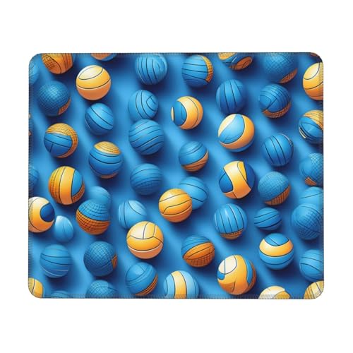 Blaues Mauspad mit Volleyballdruck, Rechteckiges Mauspad für Computer, Anti-Rutsch-Mauspad 25 * 30 cm (25 * 30 cm) von MyPiky