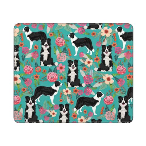 Border Collie Florals Print Computer Mousepad, Gaming Mousepad, Rechteckige Maus, Mauspad für Desktop-Laptop, 25 x 30 cm Border Collie Florals Print Computer Mousepad, Gaming Mousepad, Rechteckige Maus, Mauspad für Desktop-Laptop, 25 x 30 cm von MyPiky