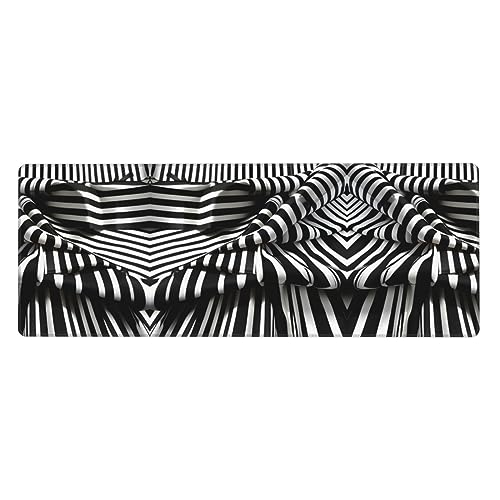 Erweitertes Gaming-Mauspad, großes Mauspad, Tastatur-Pad, Schreibtischunterlage, 80 x 30 cm, Schwarz und Weiß Erweitertes Gaming-Mauspad, großes Mauspad, Tastatur-Pad, Schreibtischunterlage, 80 x 30 cm, Schwarz und Weiß von MyPiky