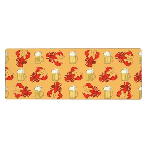 Erweitertes Gaming-Mauspad mit Bier- und Krebsmuster, großes Mauspad, Tastatur-Pad, Schreibtischunterlage, 80 x 30 cm, XL Erweitertes Gaming-Mauspad mit Bier- und Krebsmuster, großes Mauspad, Tastatur-Pad, Schreibtischunterlage, 80 x 30 cm, XL von MyPiky