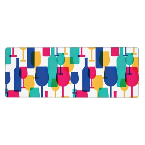 Erweitertes Gaming-Mauspad mit Cocktailgläsern und Weinflaschen, großes Mauspad, Tastatur-Pad, Schreibtischunterlage, 80 x 30 cm, XL Erweitertes Gaming-Mauspad mit Cocktailgläsern und Weinflaschen, großes Mauspad, Tastatur-Pad, Schreibtischunterlage, 80 x 30 cm, XL von MyPiky