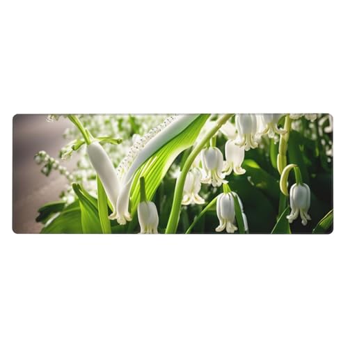 Erweitertes Gaming-Mauspad mit Glocken-Orchideen-Druck, großes Mauspad, Tastatur-Pad, Schreibtischunterlage, 80 x 30 cm, XL von MyPiky