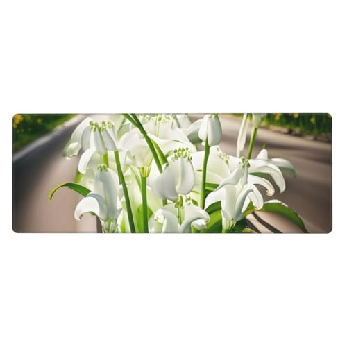 Erweitertes Gaming-Mauspad mit Glocken-Orchideen-Druck, großes Mauspad, Tastatur-Pad, Schreibtischunterlage, 80 x 30 cm, XL Erweitertes Gaming-Mauspad mit Glocken-Orchideen-Druck, großes Mauspad, Tastatur-Pad, Schreibtischunterlage, 80 x 30 cm, XL von MyPiky