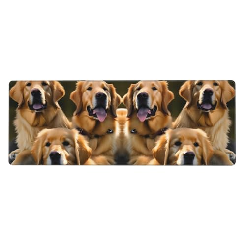 Erweitertes Gaming-Mauspad mit Golden Retriever-Aufdruck, großes Mauspad, Tastatur-Pad, Schreibtischunterlage, 80 x 30 cm, XL Erweitertes Gaming-Mauspad mit Golden Retriever-Aufdruck, großes Mauspad, Tastatur-Pad, Schreibtischunterlage, 80 x 30 cm, XL von MyPiky