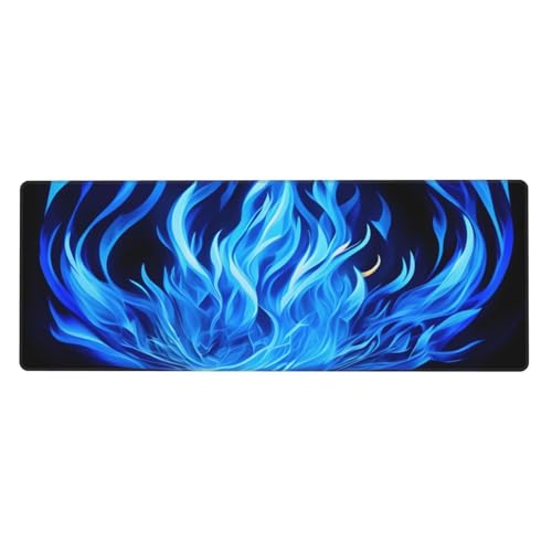 Erweitertes Gaming-Mauspad mit Indigo-Flammendruck, großes Mauspad, Tastatur-Pad, Schreibtischunterlage, 80 x 30 cm, XL Erweitertes Gaming-Mauspad mit Indigo-Flammendruck, großes Mauspad, Tastatur-Pad, Schreibtischunterlage, 80 x 30 cm, XL von MyPiky