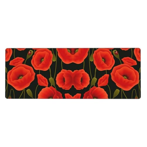 Erweitertes Gaming-Mauspad mit Mohnblumen-Druck, großes Mauspad, Tastatur-Pad, Schreibtischunterlage, 80 x 30 cm, XL Erweitertes Gaming-Mauspad mit Mohnblumen-Druck, großes Mauspad, Tastatur-Pad, Schreibtischunterlage, 80 x 30 cm, XL von MyPiky