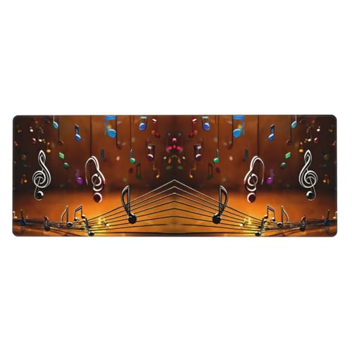 Erweitertes Gaming-Mauspad mit Musiknoten-Druck, großes Mauspad, Tastatur-Pad, Schreibtischunterlage, 80 x 30 cm, XL Erweitertes Gaming-Mauspad mit Musiknoten-Druck, großes Mauspad, Tastatur-Pad, Schreibtischunterlage, 80 x 30 cm, XL von MyPiky