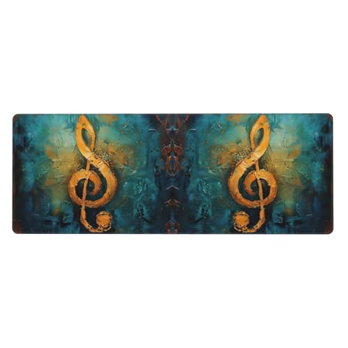 Erweitertes Gaming-Mauspad mit Musiksymbol-Druck, großes Mauspad, Tastatur-Pad, Schreibtischunterlage, 80 x 30 cm, XL Erweitertes Gaming-Mauspad mit Musiksymbol-Druck, großes Mauspad, Tastatur-Pad, Schreibtischunterlage, 80 x 30 cm, XL von MyPiky