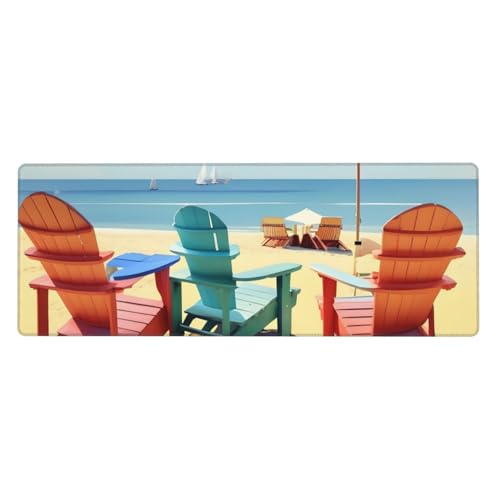 Erweitertes Gaming-Mauspad mit Strandkörben und Landschaftsdruck, großes Mauspad, Tastatur-Pad, Schreibtischunterlage, 80 x 30 cm, XL Erweitertes Gaming-Mauspad mit Strandkörben und Landschaftsdruck, großes Mauspad, Tastatur-Pad, Schreibtischunterlage, 80 x 30 cm, XL von MyPiky