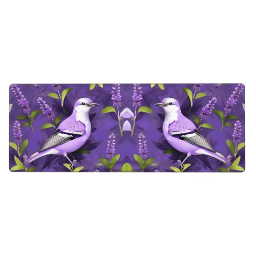 Erweitertes Gaming-Mauspad mit Vogel in lila Lavendel, Blumendruck, großes Mauspad, Tastatur-Pad, Schreibtischunterlage, 80 x 30 cm, XL Erweitertes Gaming-Mauspad mit Vogel in lila Lavendel, Blumendruck, großes Mauspad, Tastatur-Pad, Schreibtischunterlage, 80 x 30 cm, XL von MyPiky