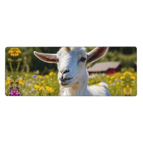 Erweitertes Gaming-Mauspad mit Ziegenmuster, großes Mauspad, Tastatur-Pad, Mauspad, Schreibtischunterlage, 80 x 30 cm, XL von MyPiky