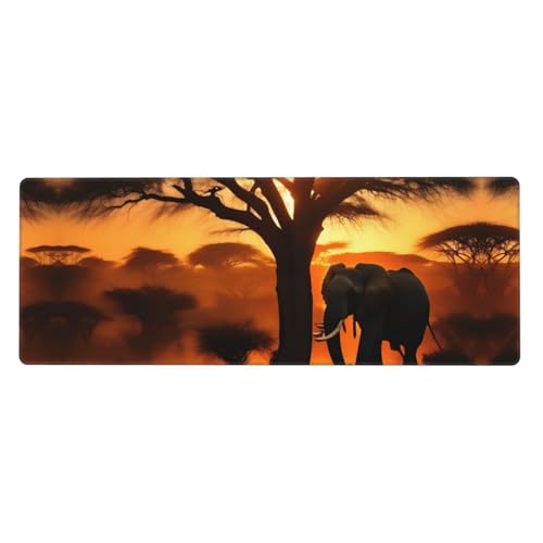 Erweitertes Gaming-Mauspad mit afrikanischem Elefanten-Druck, großes Mauspad, Tastatur-Pad, Schreibtischunterlage, 80 x 30 cm, XL Erweitertes Gaming-Mauspad mit afrikanischem Elefanten-Druck, großes Mauspad, Tastatur-Pad, Schreibtischunterlage, 80 x 30 cm, XL von MyPiky