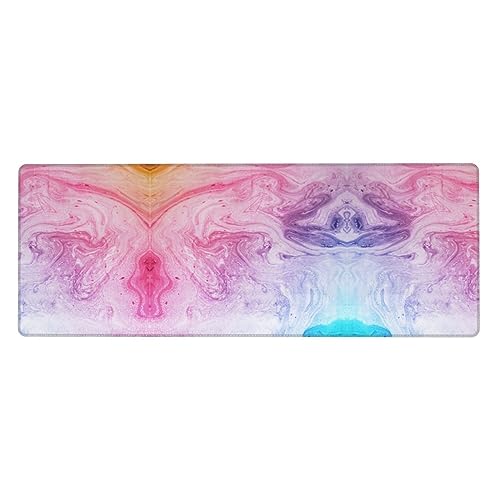 Erweitertes Gaming-Mauspad mit buntem Marmor, Pastellrot, Blau, Lila, großes Mauspad, Tastatur-Pad, Schreibtischunterlage, 80 x 30 cm, XL Erweitertes Gaming-Mauspad mit buntem Marmor, Pastellrot, Blau, Lila, großes Mauspad, Tastatur-Pad, Schreibtischunterlage, 80 x 30 cm, XL von MyPiky