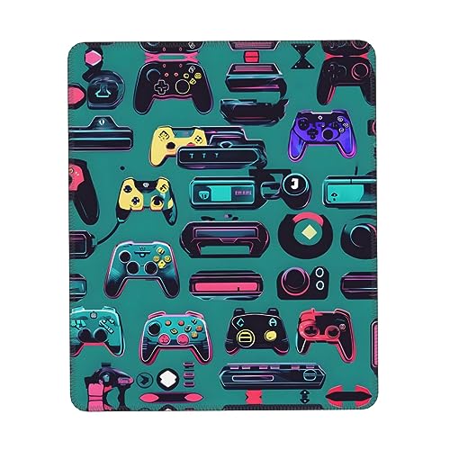 Gaming Controller Muster Print Mousepad, Gaming Mousepad, Computer Mousepads für Laptop Mauspad 25,5 x 30,5 cm Büro 25,9 x 22,5 cm von MyPiky