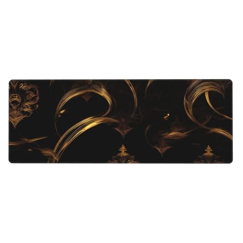 Gaming-Mauspad, großes Mauspad, Tastatur-Pad, Schreibtischunterlage, 80 x 30 cm, Gold/Schwarz Gaming-Mauspad, großes Mauspad, Tastatur-Pad, Schreibtischunterlage, 80 x 30 cm, Gold/Schwarz von MyPiky