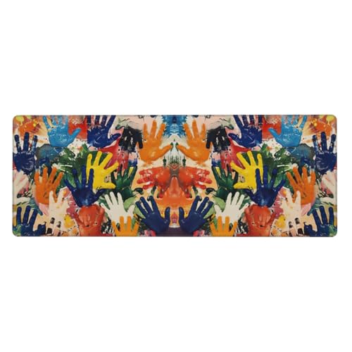 Großes Gaming-Mauspad für Kinder, Handabdruck, großes Mauspad, Tastatur-Pad, Schreibtischunterlage, 80 x 30 cm, Größe XL von MyPiky
