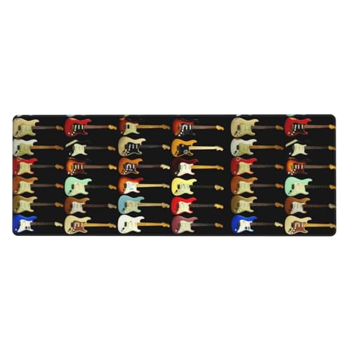 Großes Gaming-Mauspad mit Kunstgitarre-Muster, großes Mauspad, Tastatur-Pad, Schreibtischunterlage, 80 x 30 cm, XL Großes Gaming-Mauspad mit Kunstgitarre-Muster, großes Mauspad, Tastatur-Pad, Schreibtischunterlage, 80 x 30 cm, XL von MyPiky