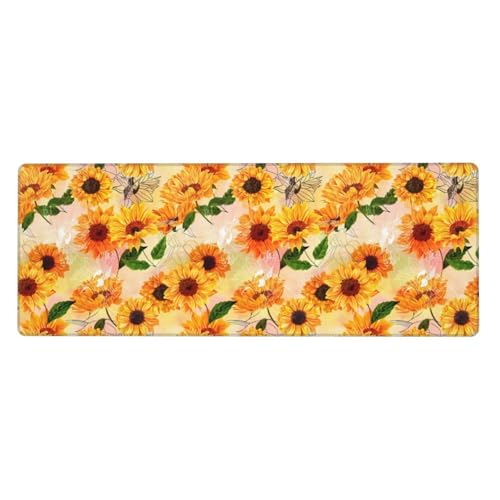 Großes Gaming-Mauspad mit schönem Sonnenblumen-Druck, großes Mauspad, Tastatur-Pad, Schreibtischunterlage, 80 x 30 cm, XL Großes Gaming-Mauspad mit schönem Sonnenblumen-Druck, großes Mauspad, Tastatur-Pad, Schreibtischunterlage, 80 x 30 cm, XL von MyPiky