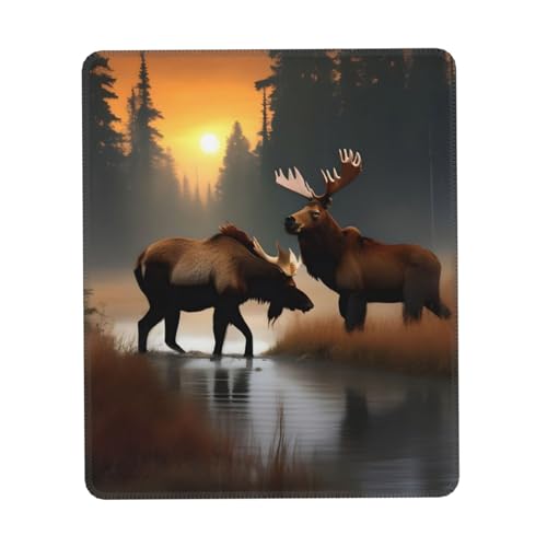 Hirsch Bär Elch Druck Mauspad, Gaming Mauspad Computer Mauspads für Laptop Mousepad 25x30cm Büro 10x20cm von MyPiky