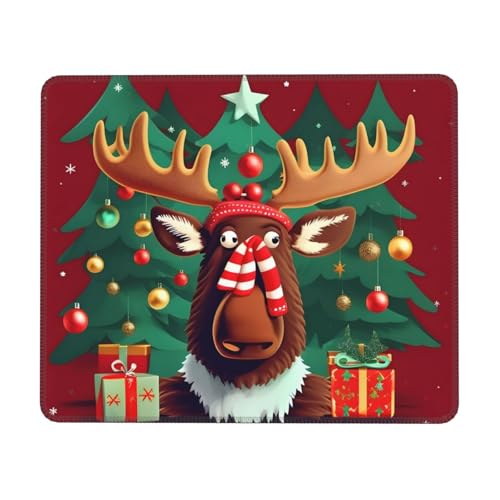 Lustiges Weihnachts-Elch-Druck, rechteckiges Mauspad für Computer, rutschfestes Mauspad, 25,4 x 30,5 cm, 20,5 x 24,1 cm Lustiges Weihnachts-Elch-Druck, rechteckiges Mauspad für Computer, rutschfestes Mauspad, 25,4 x 30,5 cm, 20,5 x 24,1 cm von MyPiky
