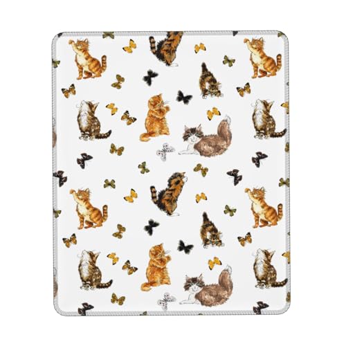 Mauspad, Katzenschmetterling Print, Gaming Mauspad Computer-Mauspads für Laptop, Maus, 10 * 12 Zoll Büro 25,9 * 22,5 cm Mauspad, Katzenschmetterling Print, Gaming Mauspad Computer-Mauspads für Laptop, Maus, 10 * 12 Zoll Büro 25,9 * 22,5 cm von MyPiky