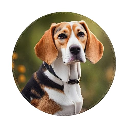 Mauspad mit Beagle-Hunde-Aufdruck, rutschfestes Gummi, rund, Schreibtischunterlage 20 x 20 cm, für Gaming, Büro, Computer Mauspad mit Beagle-Hunde-Aufdruck, rutschfestes Gummi, rund, Schreibtischunterlage 20 x 20 cm, für Gaming, Büro, Computer von MyPiky