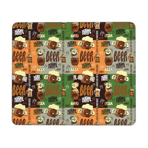 Mauspad mit Bierdruck, rechteckig, für Computer, rutschfestes Mauspad, 25,4 x 30,5 cm, 20,9 x 24,1 cm Mauspad mit Bierdruck, rechteckig, für Computer, rutschfestes Mauspad, 25,4 x 30,5 cm, 20,9 x 24,1 cm von MyPiky