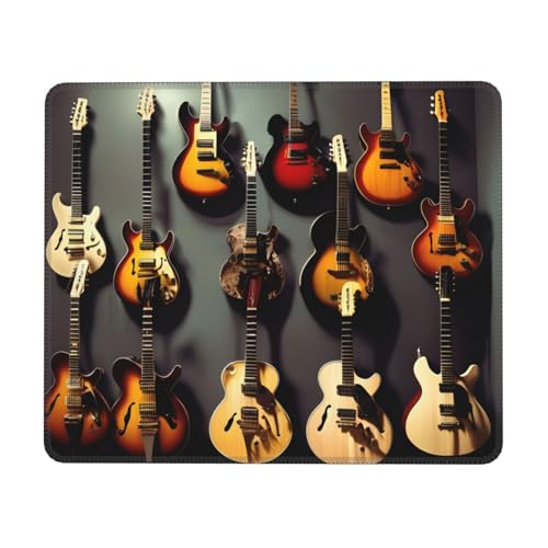 Mauspad mit Gitarrensammlung, rechteckig, rutschfest, 25,4 x 30,5 cm, 20,5 x 24,1 cm Mauspad mit Gitarrensammlung, rechteckig, rutschfest, 25,4 x 30,5 cm, 20,5 x 24,1 cm von MyPiky
