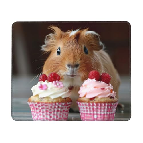 Mauspad mit Meerschweinchen und Cupcakes, rechteckiges Mauspad für Computer, rutschfestes Mauspad, 25,4 x 30,5 cm, 20,4 x 24,1 cm Mauspad mit Meerschweinchen und Cupcakes, rechteckiges Mauspad für Computer, rutschfestes Mauspad, 25,4 x 30,5 cm, 20,4 x 24,1 cm von MyPiky