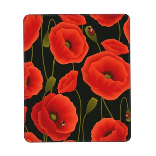 Mauspad mit Mohnblumen-Aufdruck, Gaming-Mauspad, Computer-Mauspad für Laptop, 25,4 x 30,5 cm, Büro, 20 x 24,1 cm Mauspad mit Mohnblumen-Aufdruck, Gaming-Mauspad, Computer-Mauspad für Laptop, 25,4 x 30,5 cm, Büro, 20 x 24,1 cm von MyPiky