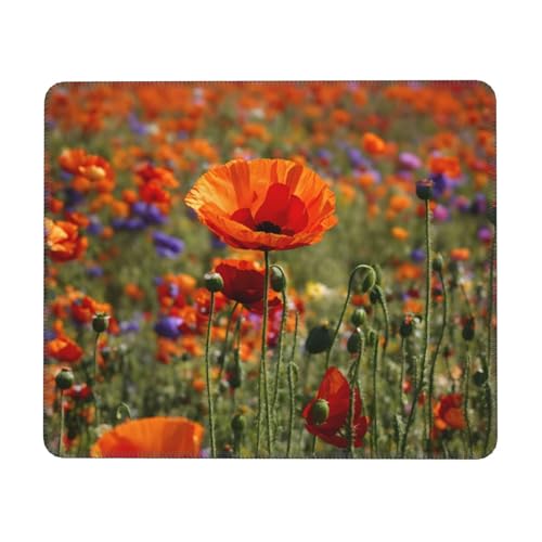 Mauspad mit Mohnblumen-Druck, rechteckig, für Computer, rutschfestes Mauspad, 25,4 x 30,5 cm, 20,5 x 24,1 cm Mauspad mit Mohnblumen-Druck, rechteckig, für Computer, rutschfestes Mauspad, 25,4 x 30,5 cm, 20,5 x 24,1 cm von MyPiky