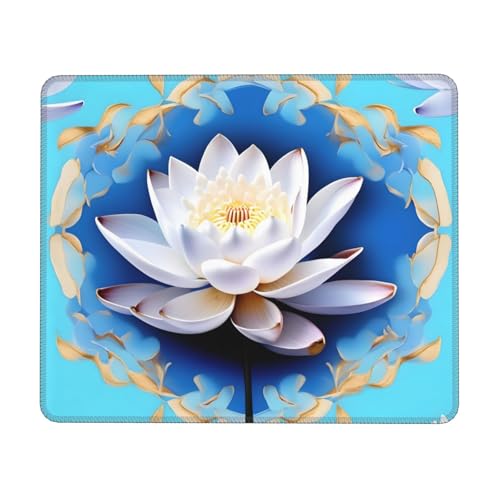 Mauspad mit asiatischem Lotus-Blumendruck, rechteckiges Mauspad für Computer, rutschfestes Mauspad, 25,4 x 30,5 cm, 20,4 x 24,1 cm Mauspad mit asiatischem Lotus-Blumendruck, rechteckiges Mauspad für Computer, rutschfestes Mauspad, 25,4 x 30,5 cm, 20,4 x 24,1 cm von MyPiky