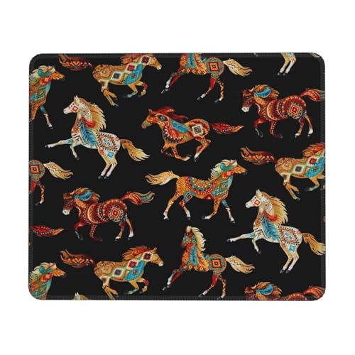 Mauspad mit braunem Pferdemotiv, rechteckig, rutschfest, 25,4 x 30,5 cm, 20,5 x 24,1 cm von MyPiky