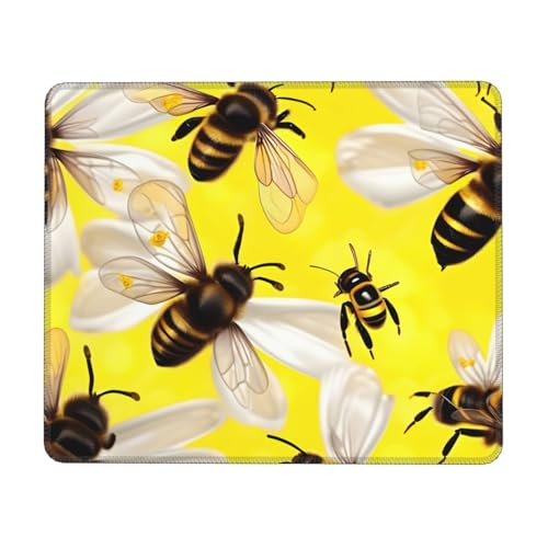 Mauspad mit fliegenden Bienen, Gänseblümchen, Honig, rechteckig, für Computer, rutschfestes Mauspad, 25,4 x 30,5 cm, 20,4 x 24,1 cm Mauspad mit fliegenden Bienen, Gänseblümchen, Honig, rechteckig, für Computer, rutschfestes Mauspad, 25,4 x 30,5 cm, 20,4 x 24,1 cm von MyPiky